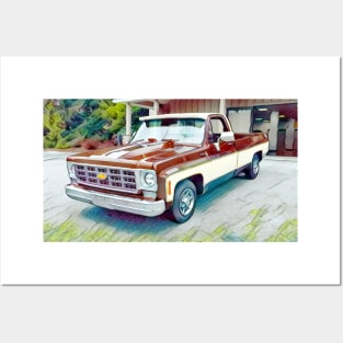 Classic 1977 Chevy C10 Pick Up Truck Posters and Art